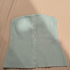 Abercrombie & Fitch Light Blue Ribbed Tube Top